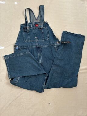 Dickies Men’s Indigo Blue Denim Relaxed Overalls Bib NWT